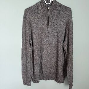 Men’s Calvin Klein Gray 1/4 Zip 100% Cotton Pullover Sweater XL